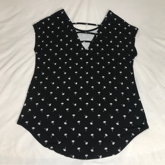 ARDENE Black with Palm Tree Soft T Shirt Size Large - Picture 2 of 3